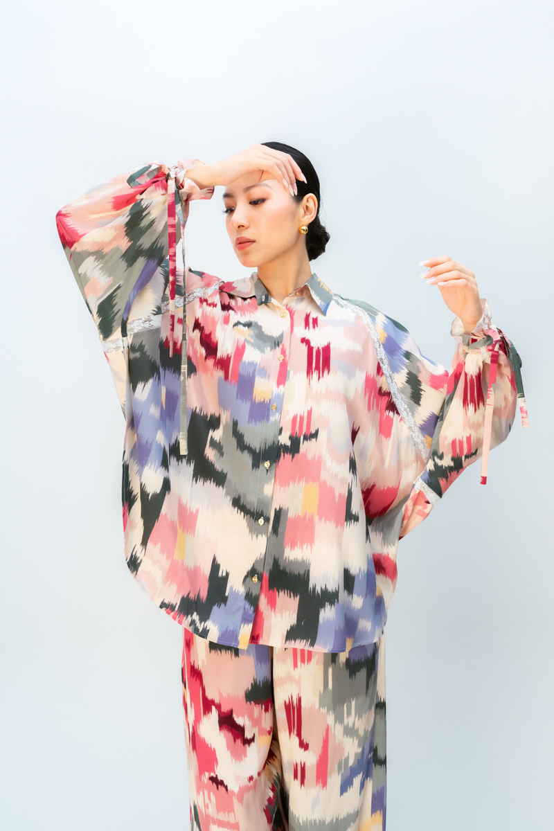DAWN BLUSH CO-ORD SET crepe co-ord set by Ode to Odd in multi for women Worldwide