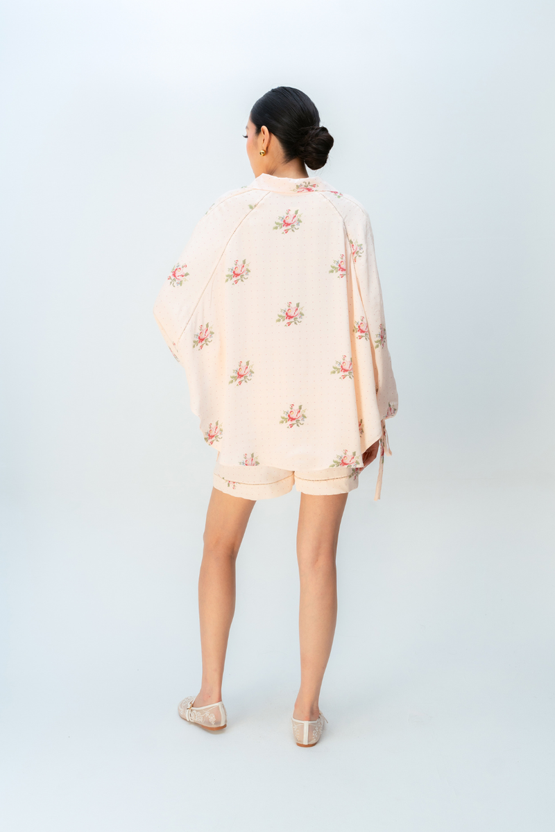 ALMOND DAZE CO-ORD SET crepe co-ord set by Ode to Odd in blush pink for women Worldwide