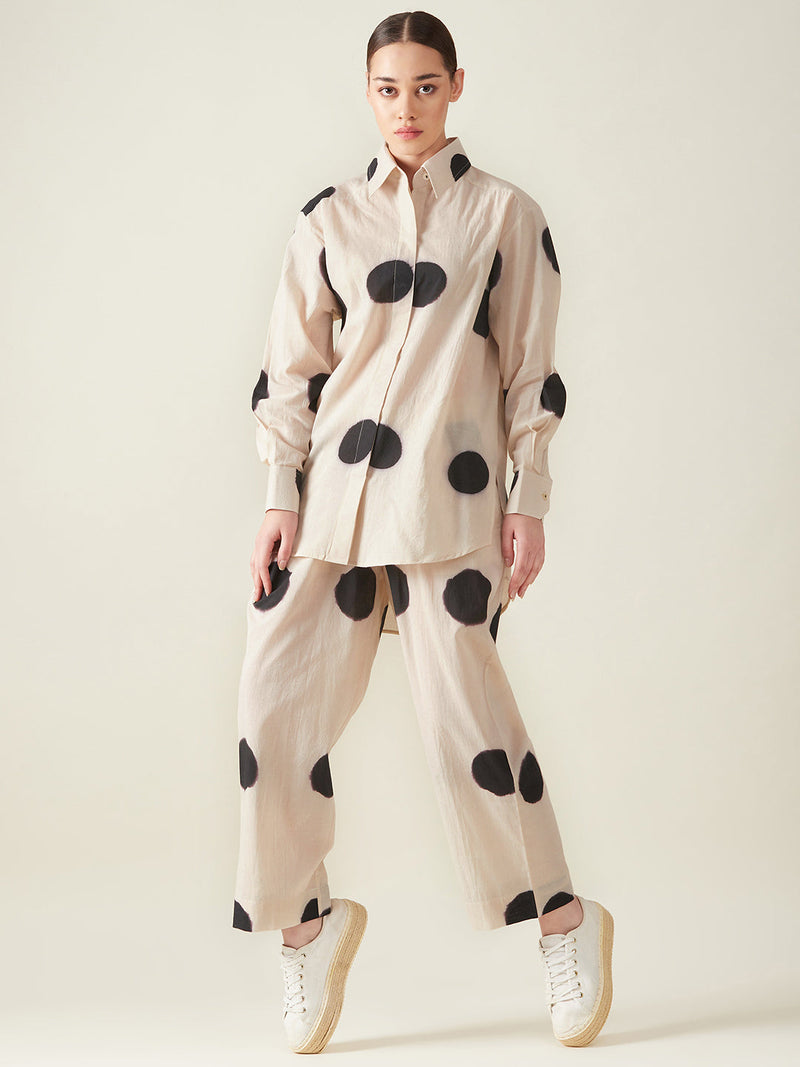 Dots shirt style set cotton Artisan made - Block Printed by Aavidi for women Worldwide