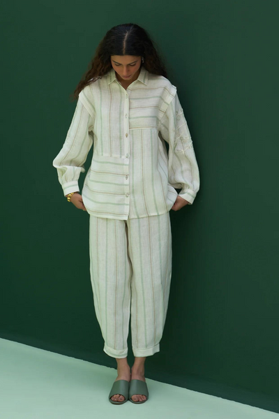 Akra Striped Linen Co-ord Set
- Mint