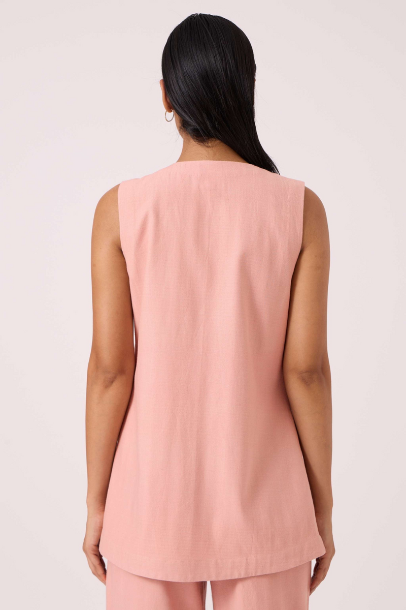 Karenin Pink Handwoven Top cotton by The Summer House in pink color for women Worldwide