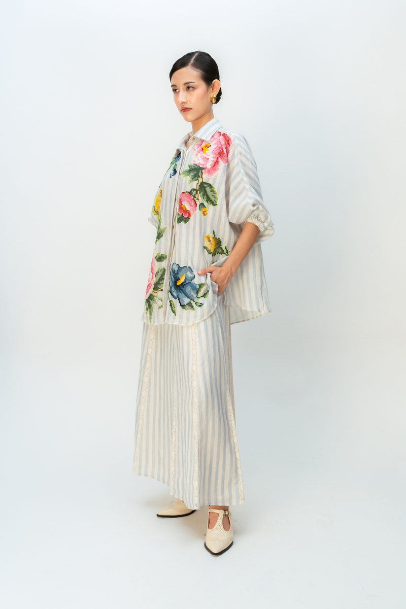 PINK RHAPSODY SHIRT linen top/shirt by Ode to Odd in blue for women Worldwide