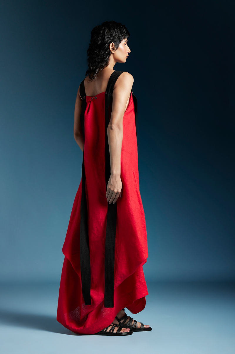 Sienna Dress-Red by Chola in red color for women Worldwide