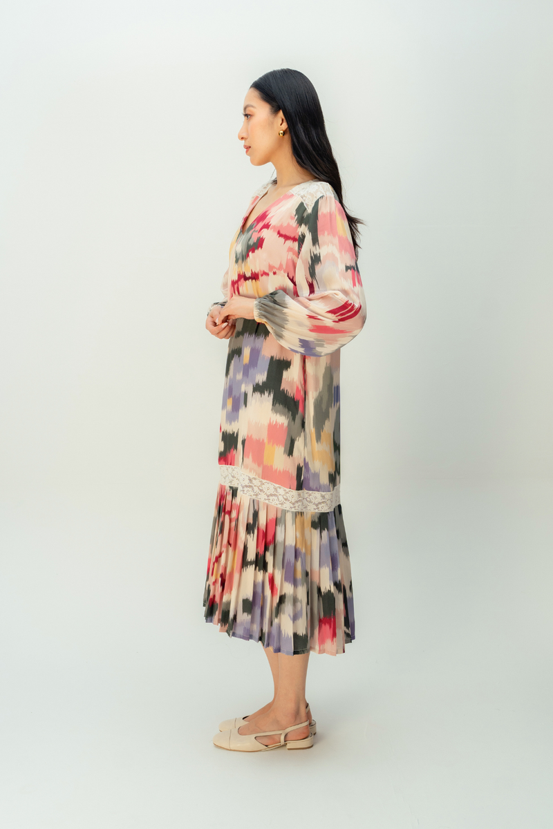 POWDER ROSE DRESS crepe dress by Ode to Odd in multi for women Worldwide