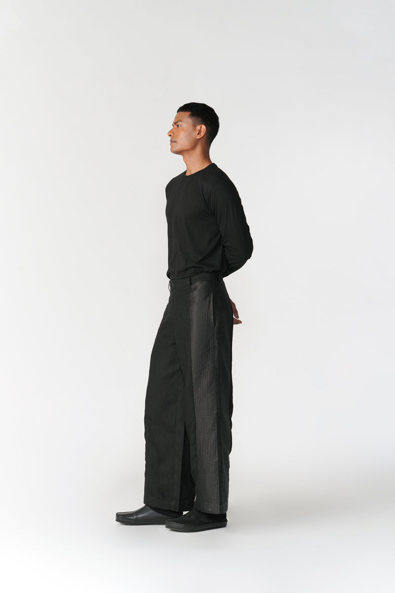 Wide-Leg Side Panel Pants pant/trouser by Turn Black in black for men Worldwide
