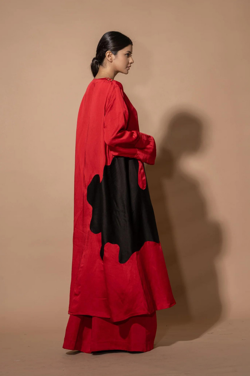 Sumac Tunic satin linen kaftans and tunics by Stoique in red,  black for women Worldwide