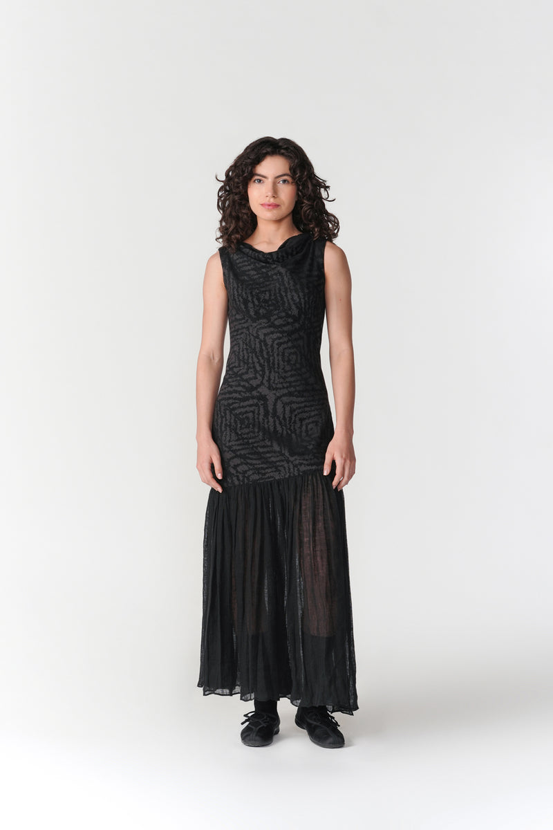 Cowl Neck Bias Dress dress by Turn Black in black for women Worldwide