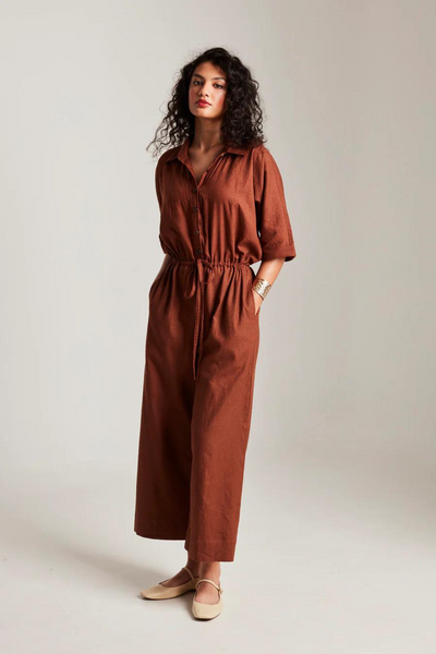 Mocha Co-Linen Boilersuit