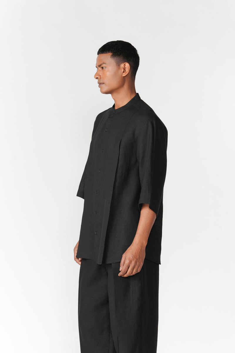 Double Pleat Shirt top/shirt by Turn Black in black for men Worldwide