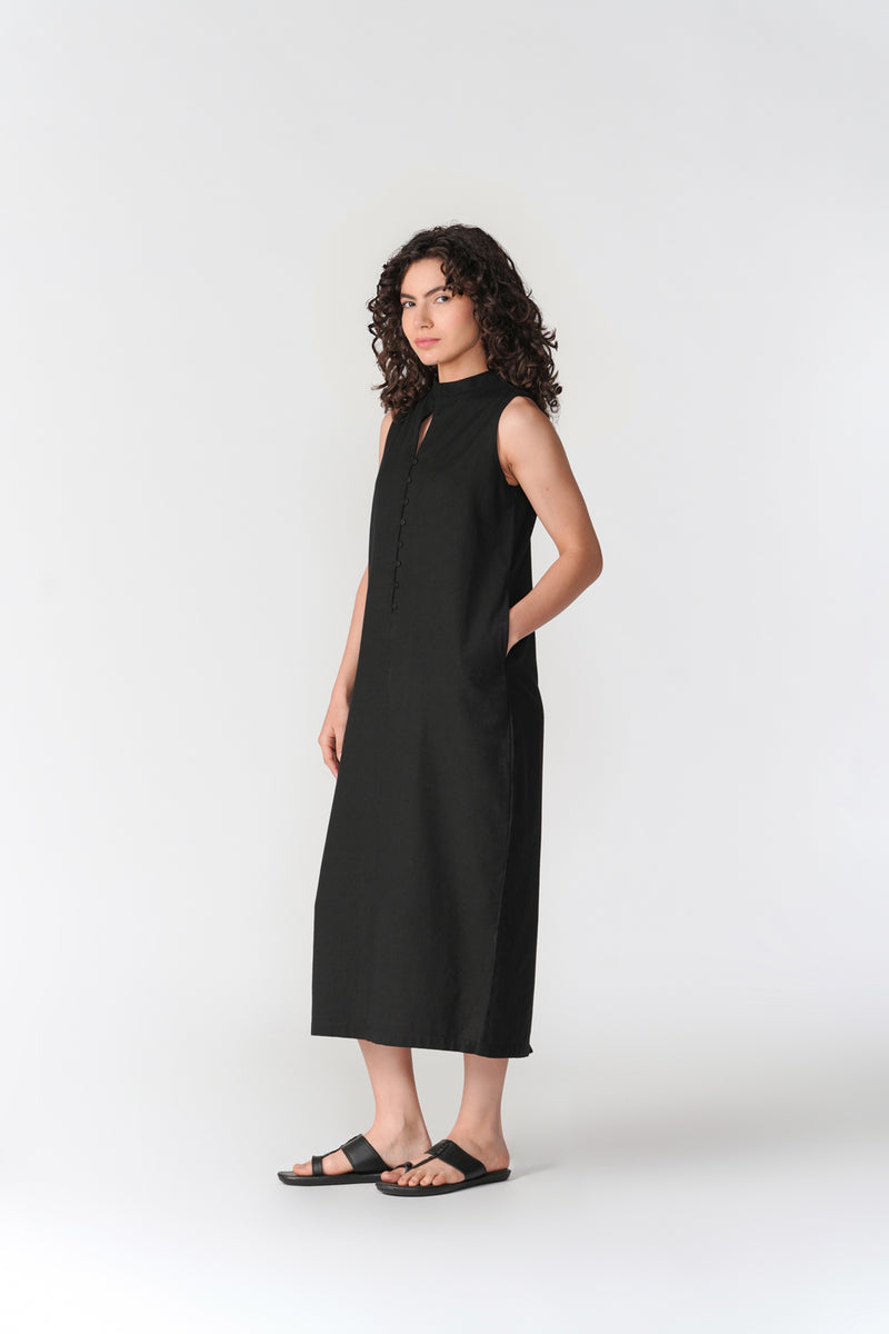 Sleeveless Cocoon Dress dress by Turn Black in black for women Worldwide