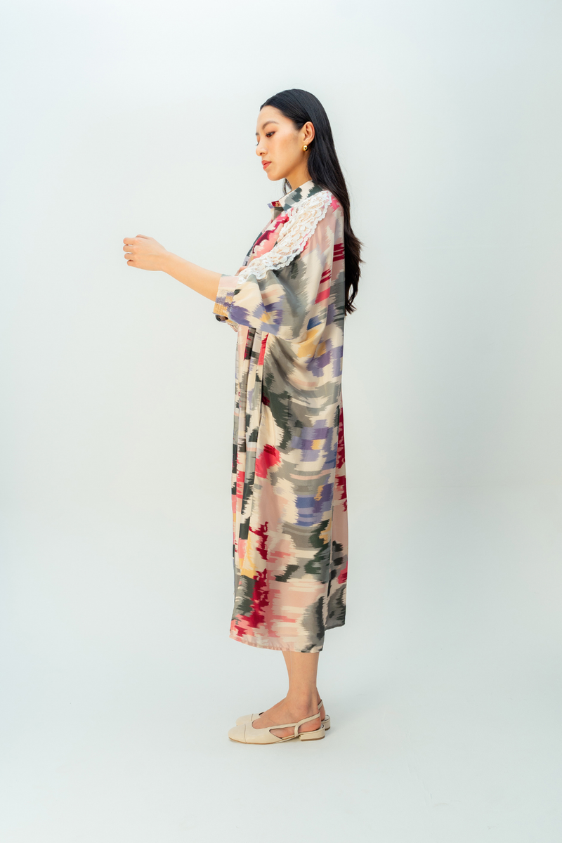 GOLDEN FOREST DRESS crepe dress by Ode to Odd in multi for women Worldwide
