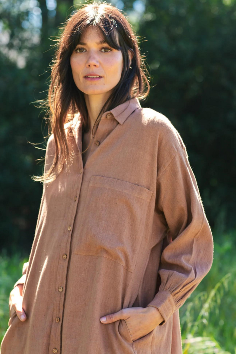 Artist Smock - Original 100% cotton by World of Crow in beige color for women Worldwide