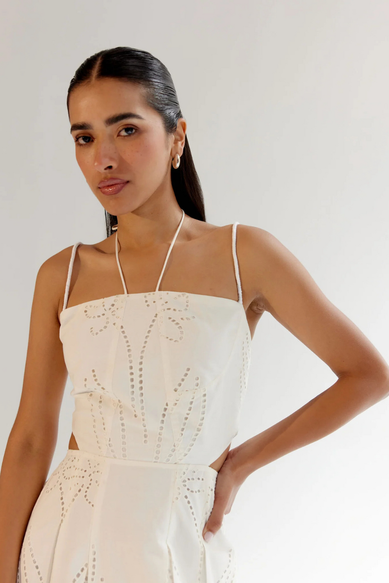 Ariel Midi - White linen by NOIB for women Worldwide