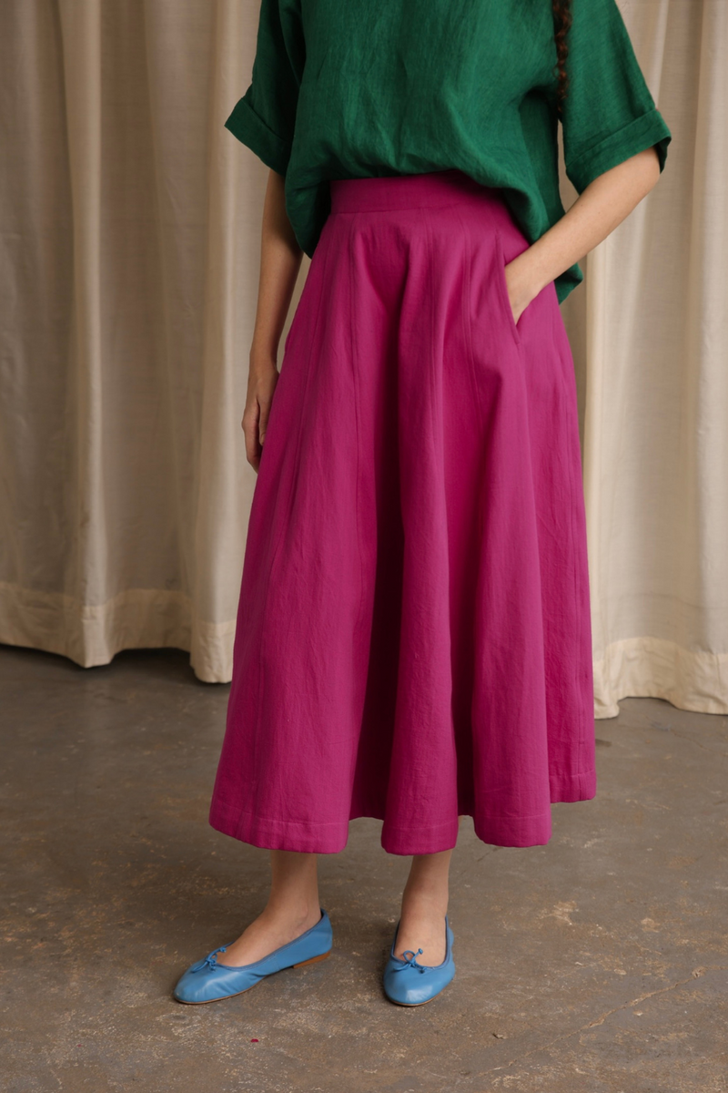 Bisou Skirt cotton by MASON AND MILL in pink color for women Worldwide