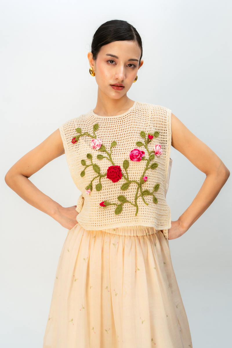 ROSY PAUSE BIB cotton jacket/overlay by Ode to Odd in off white for women Worldwide