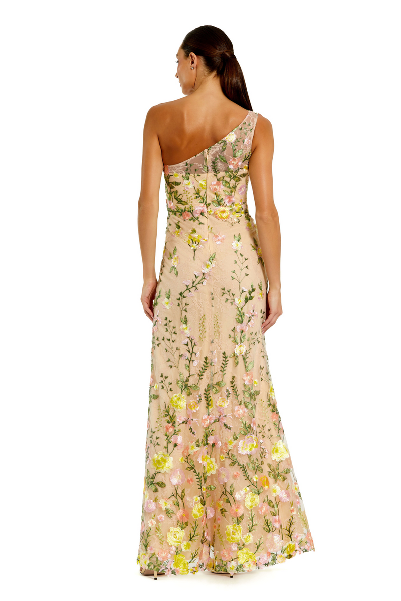 68606-Floral Embroidered Gown-Yellow Multi mul by Mac Duggal in yellow color for women Worldwide