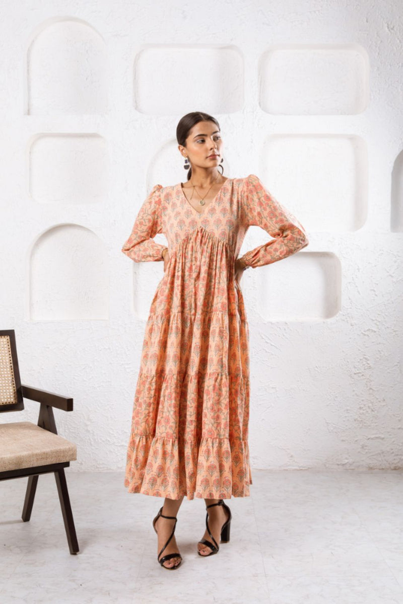 Jaypore Peach Dress Dress by Marche for women Worldwide