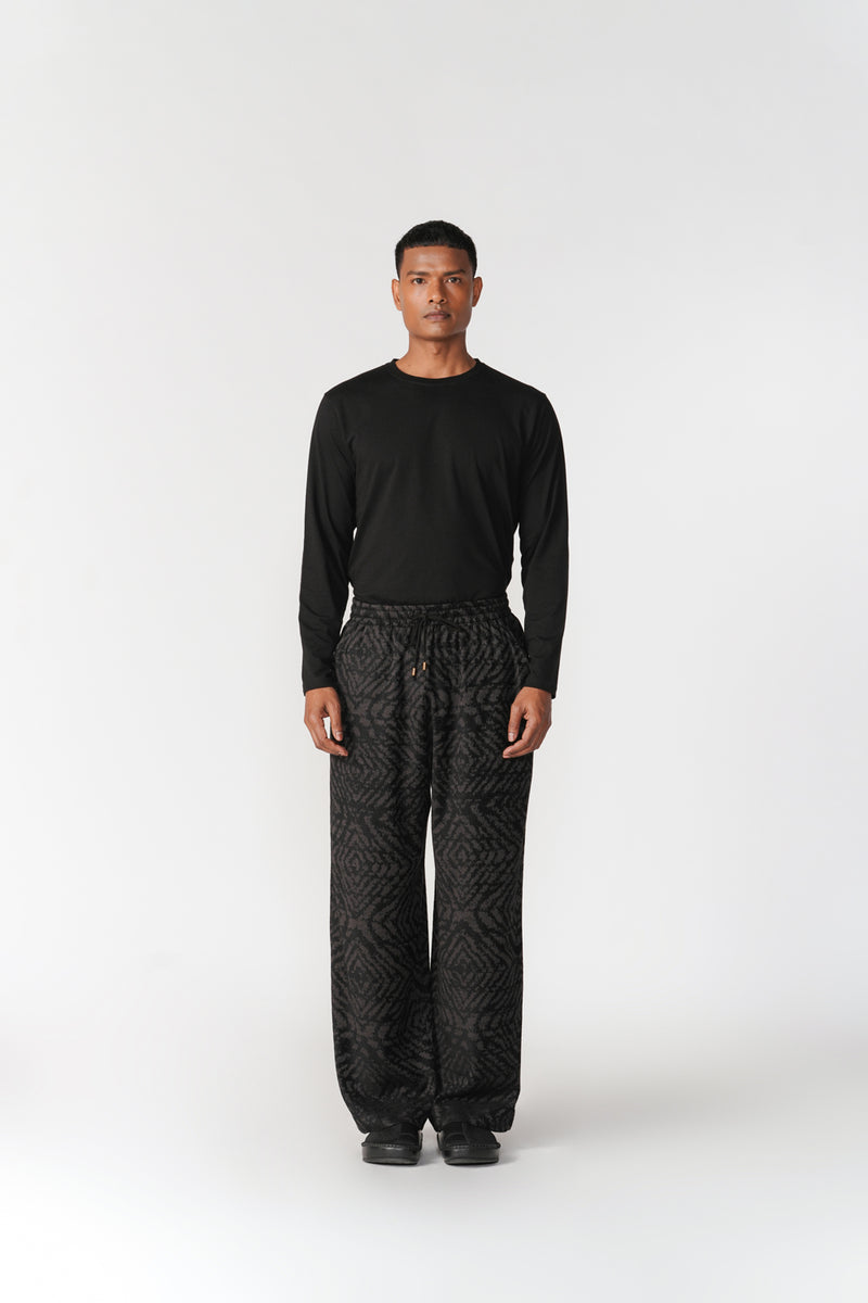 Jacquard Lounge Pants pant/trouser by Turn Black in black for men Worldwide
