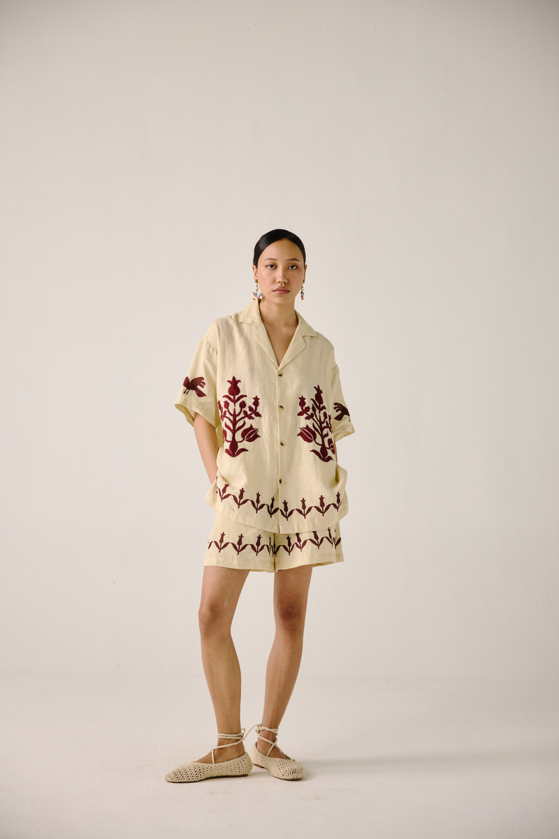 Unisex Set - Ivory Bird Applique by CORD in ivory for women Worldwide