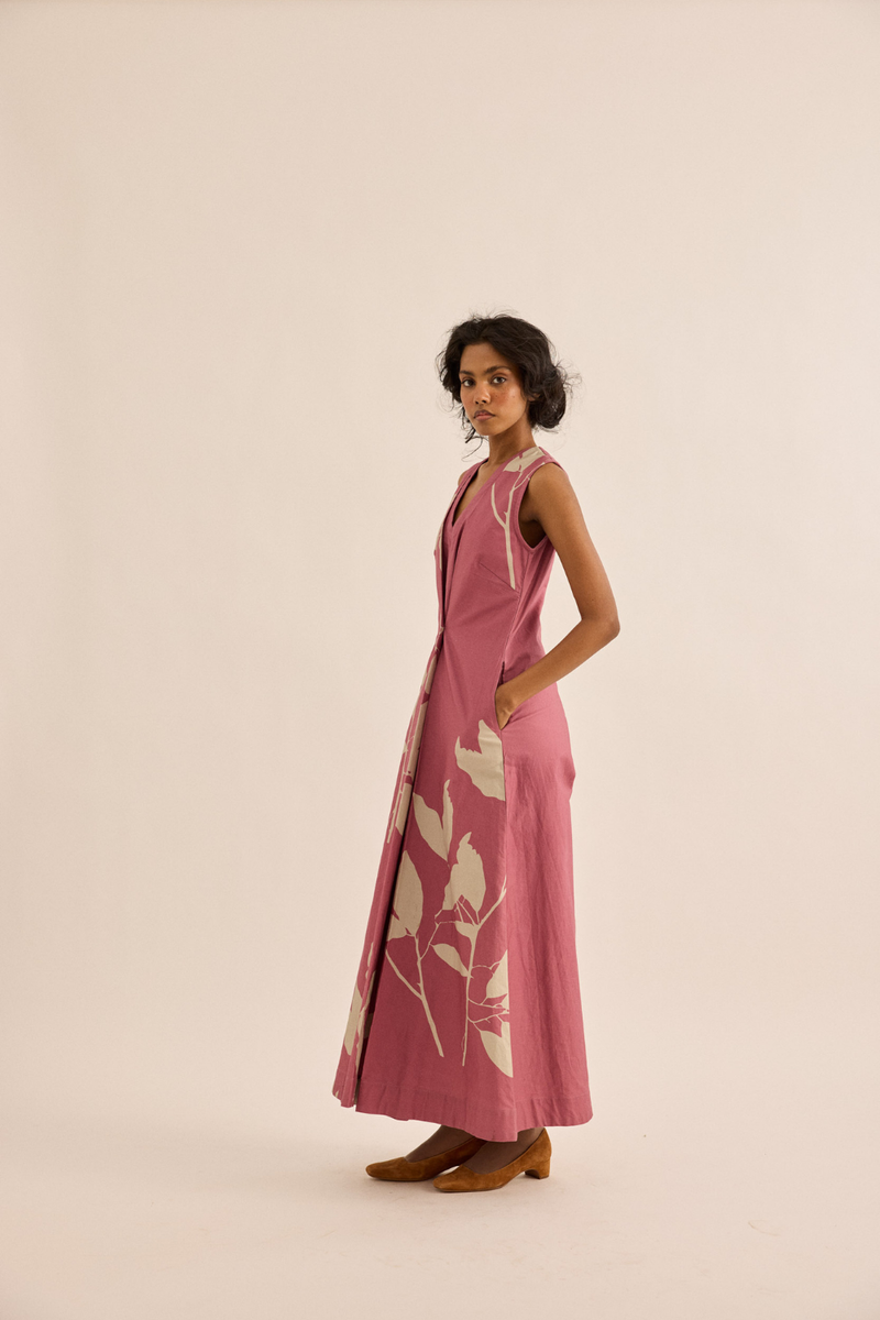 Dalia Jumpsuit oxford jumpsuit by Khara Kapas in rose pink for women Worldwide