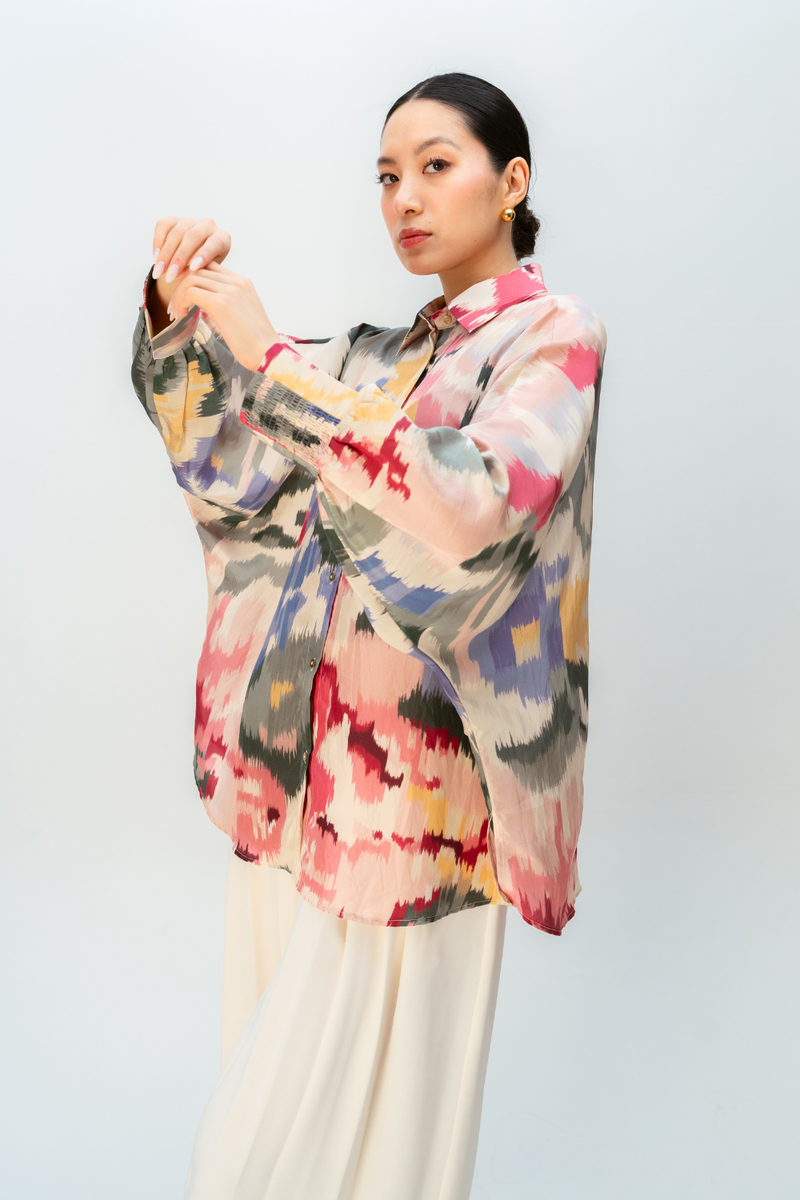 PEACH HAZE SHIRT silk top/shirt by Ode to Odd in multi for women Worldwide