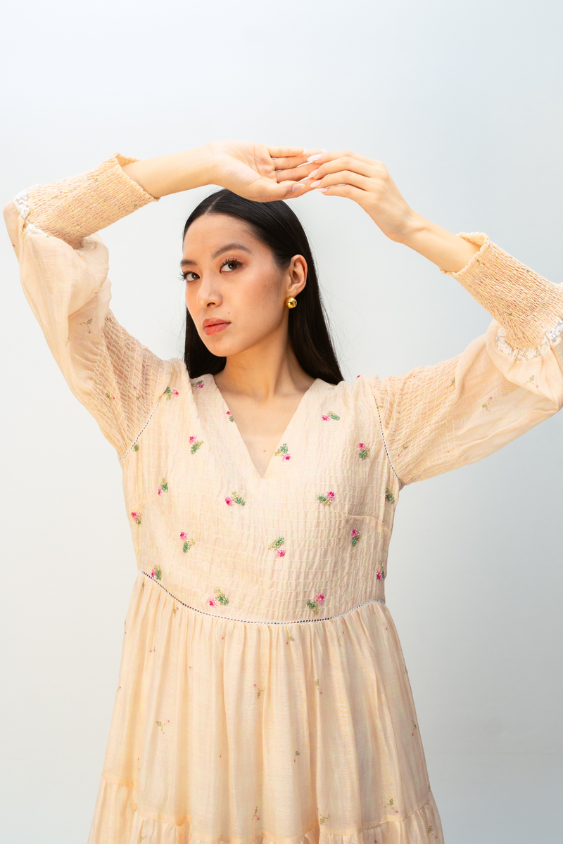CHERRY CHECKS DRESS mul dress by Ode to Odd in blush pink for women Worldwide