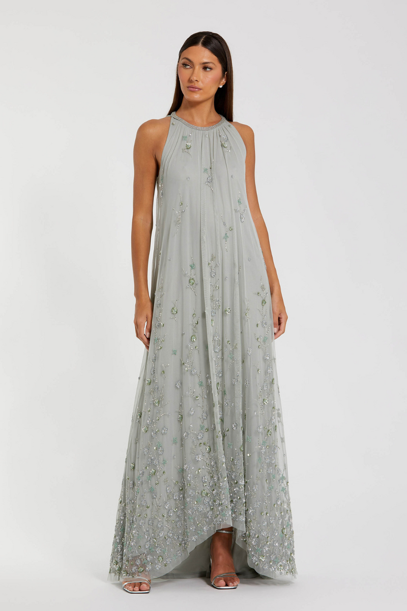 9382-Trapeze Gown-Sage by Mac Duggal for women Worldwide