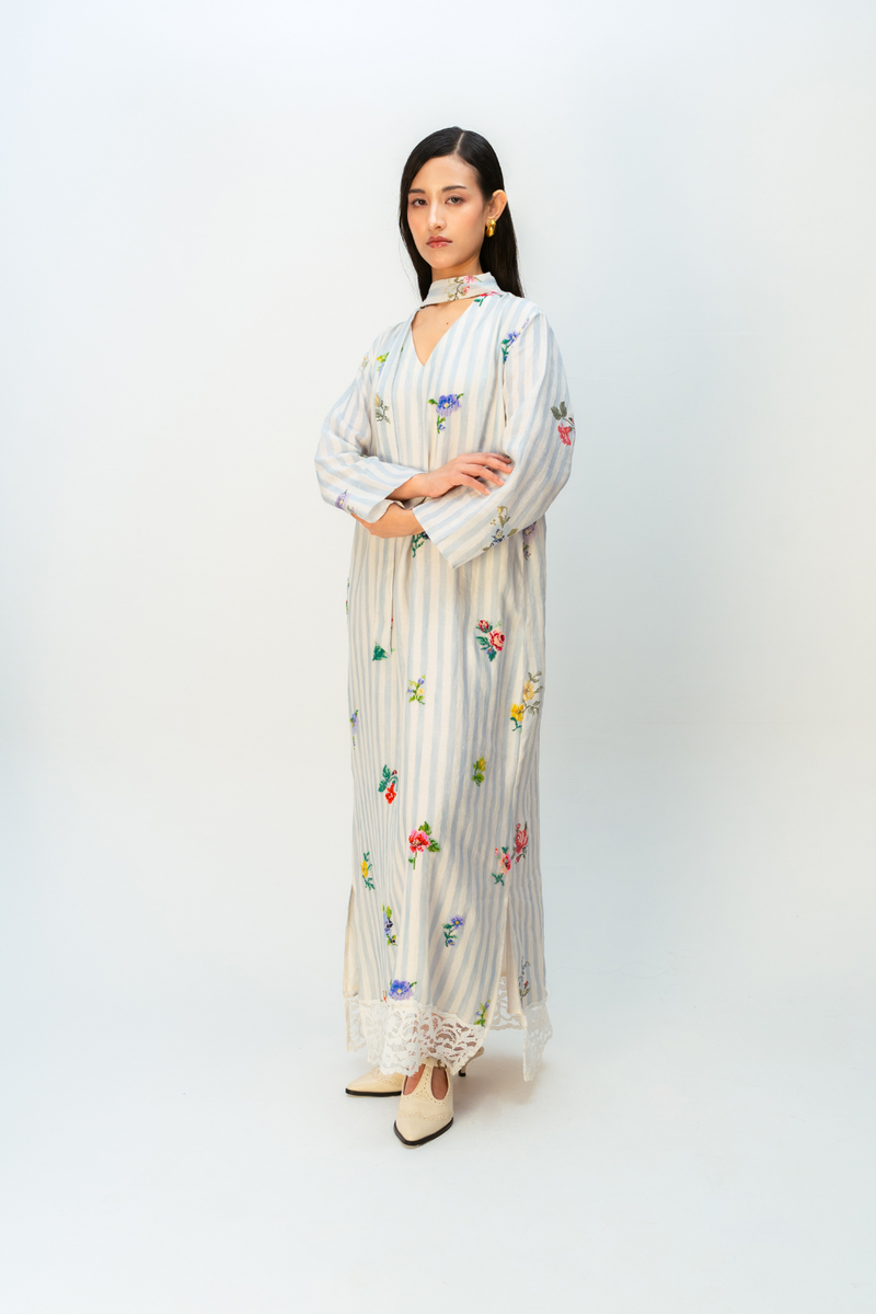 SWEETHEART DRESS linen dress by Ode to Odd in blue for women Worldwide