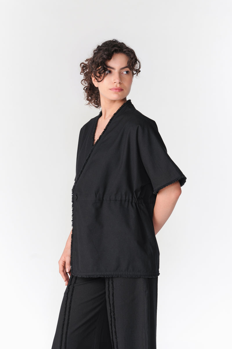 Kumo Drawstring Shirt top/shirt by Turn Black in black for women Worldwide