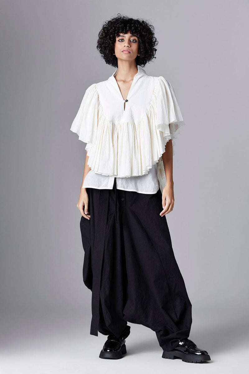 CRESCENT SHIRT cotton Tops and Shirts by Chola in white color for women Worldwide