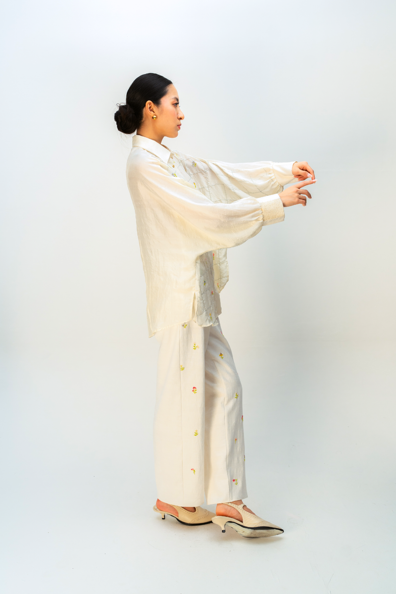 TWILIGHT ORCHARD SHIRT silk top/shirt by Ode to Odd in off white for women Worldwide