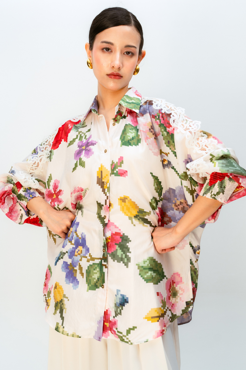 LILAC DRIFT SHIRT silk top/shirt by Ode to Odd in multi for women Worldwide