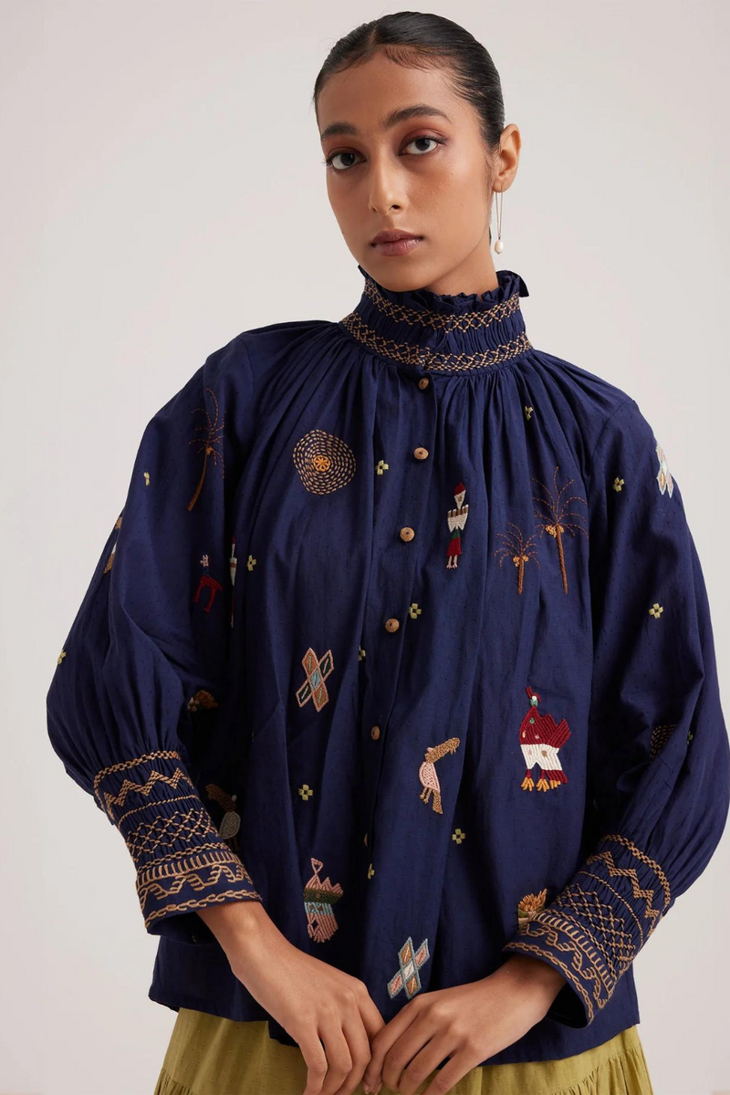Farmer Top-Folk Ink cotton by CORD for women Worldwide