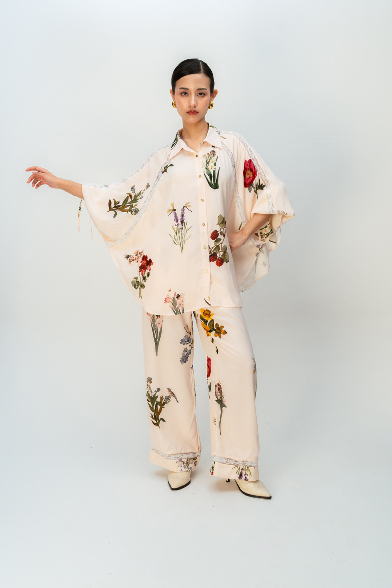 GENTLE GRACE CO-ORD SET crepe co-ord set by Ode to Odd in blush pink for women Worldwide