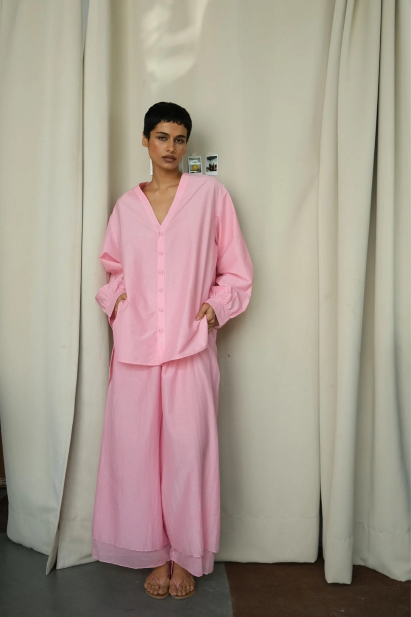 USHNA SHIRT SET silk by Ituvana for women Worldwide