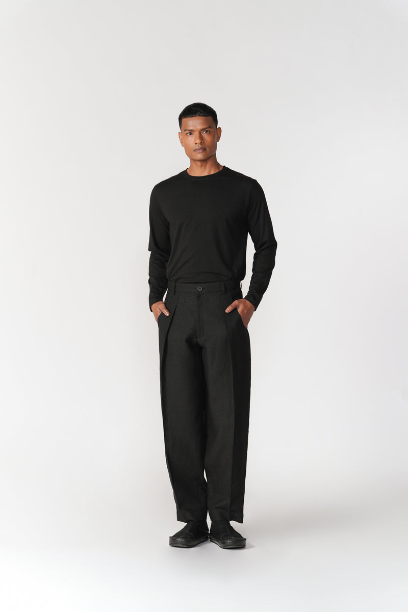 Knife Pleat Barrel Pants pant/trouser by Turn Black in black for men Worldwide
