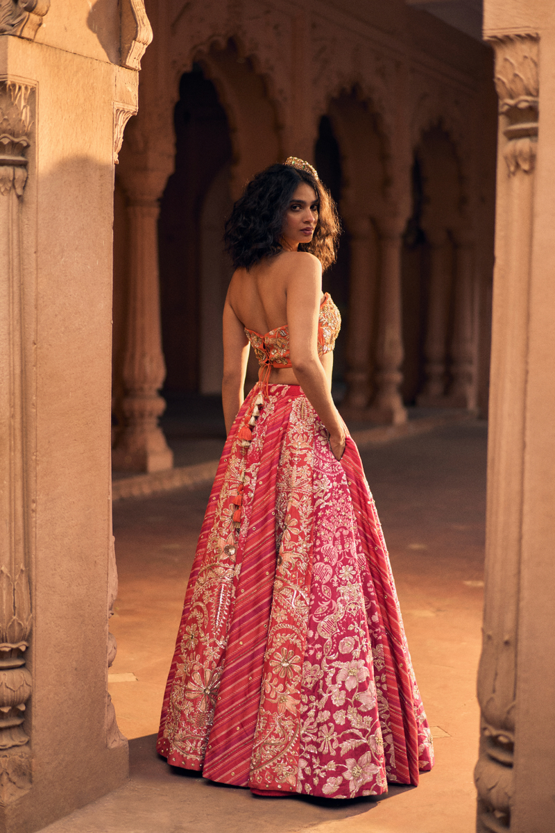 PH-2480 
Bustier
Lehenga 
Dupatta Set by Paulmi & Harsh for women Worldwide