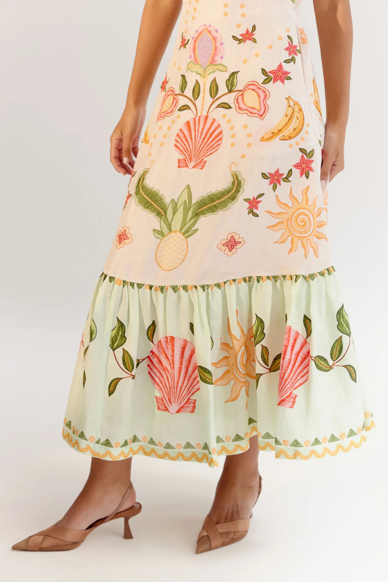 Aida Maxi - Seashell (Ecru) linen by NOIB for women Worldwide