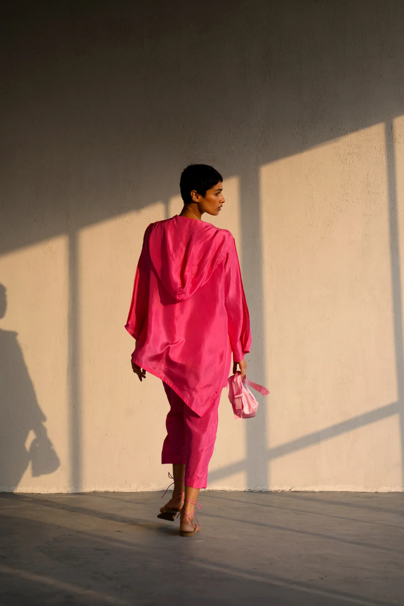 INDRANI HOODED SET silk by Ituvana for women Worldwide