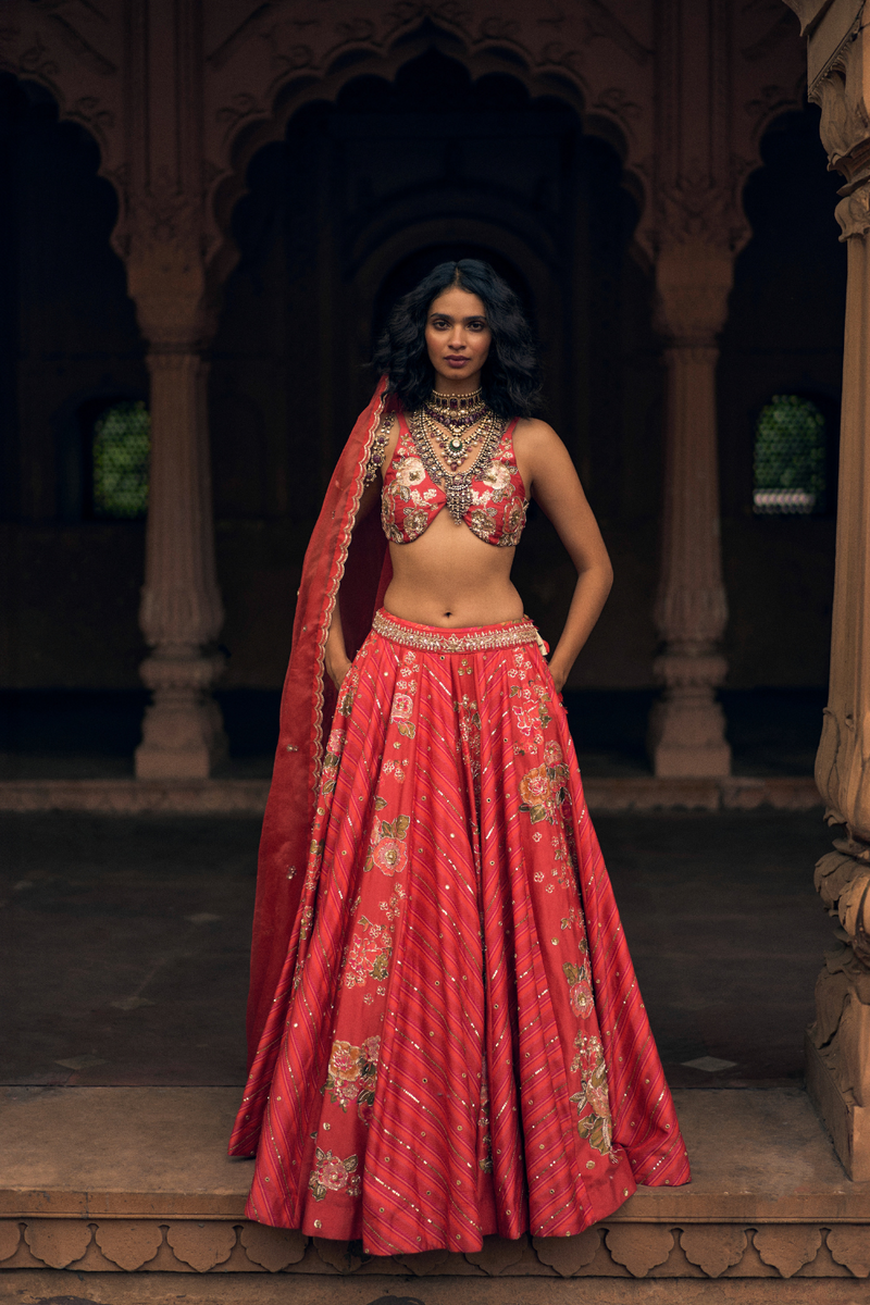 PH-2485 
Lehenga 
Blouse 
Dupatta Set by Paulmi & Harsh for women Worldwide