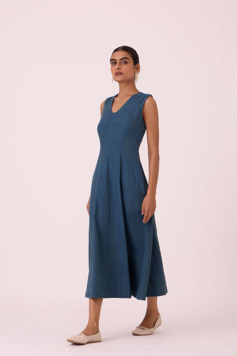 Emy Blue Handwoven Dress cotton by The Summer House in pink color for women Worldwide