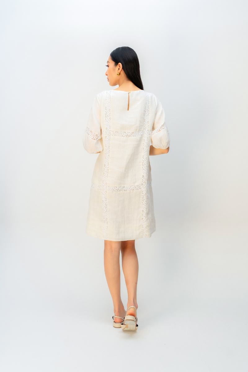 WISPERING GARDEN DRESS linen dress by Ode to Odd in off white for women Worldwide