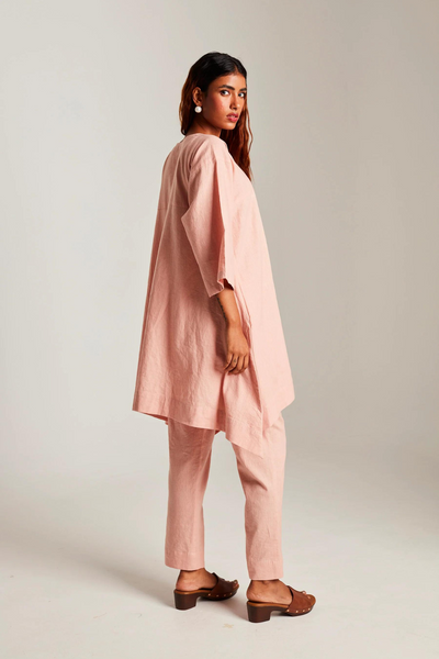 Rose Co-Linen High Low Kurta