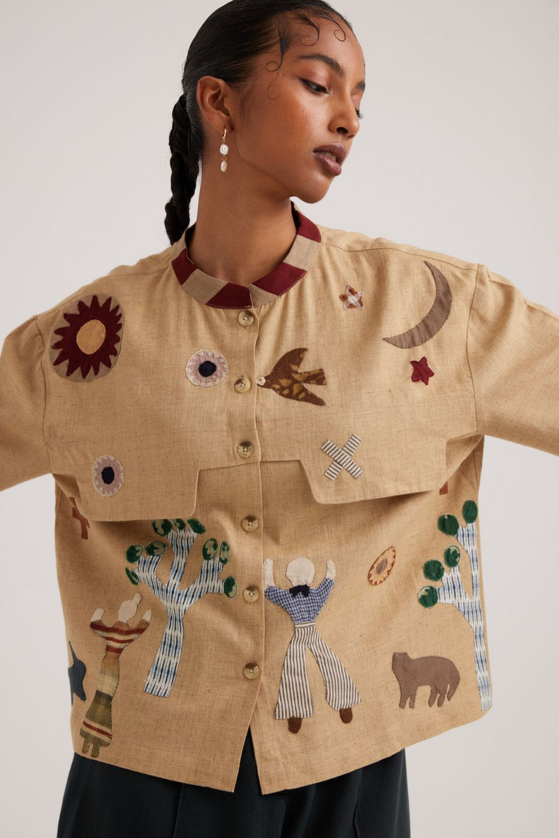Bert Shirt-Folk Applique by CORD for women Worldwide