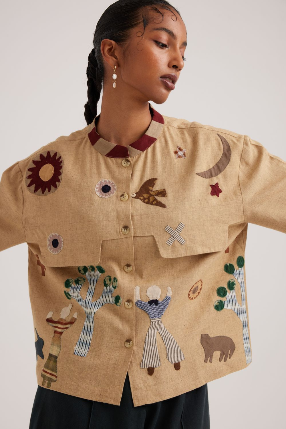 Bert Shirt-Folk Applique