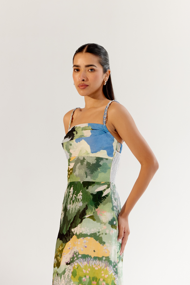 Valentina Midi - Forest linen by NOIB for women Worldwide
