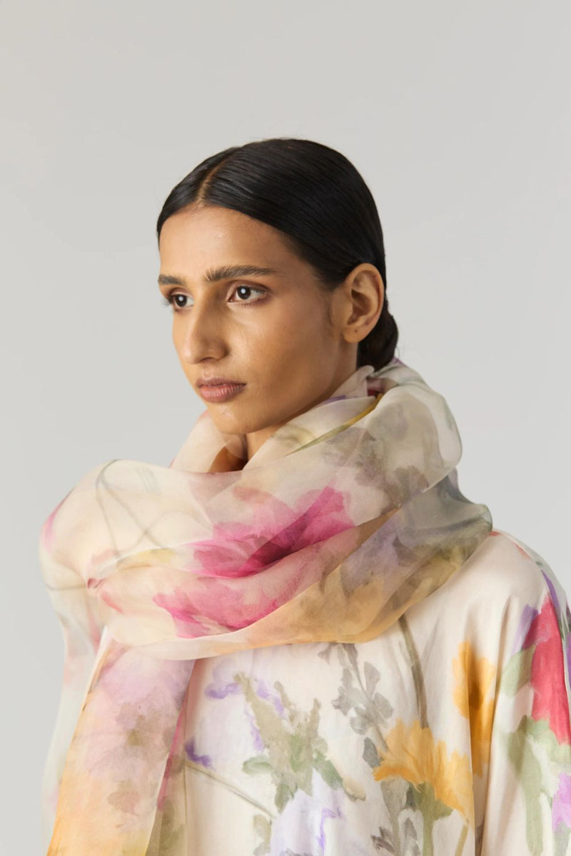 MARIA DUPATTA organza by Yam in white color for women Worldwide
