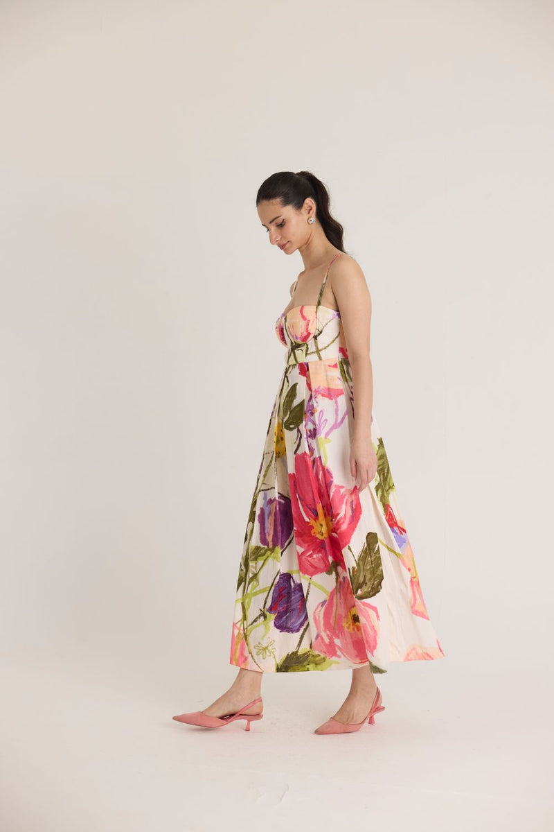 DOLLY WHITE BRALETTE DRESS satin by Yam in multi color for women Worldwide