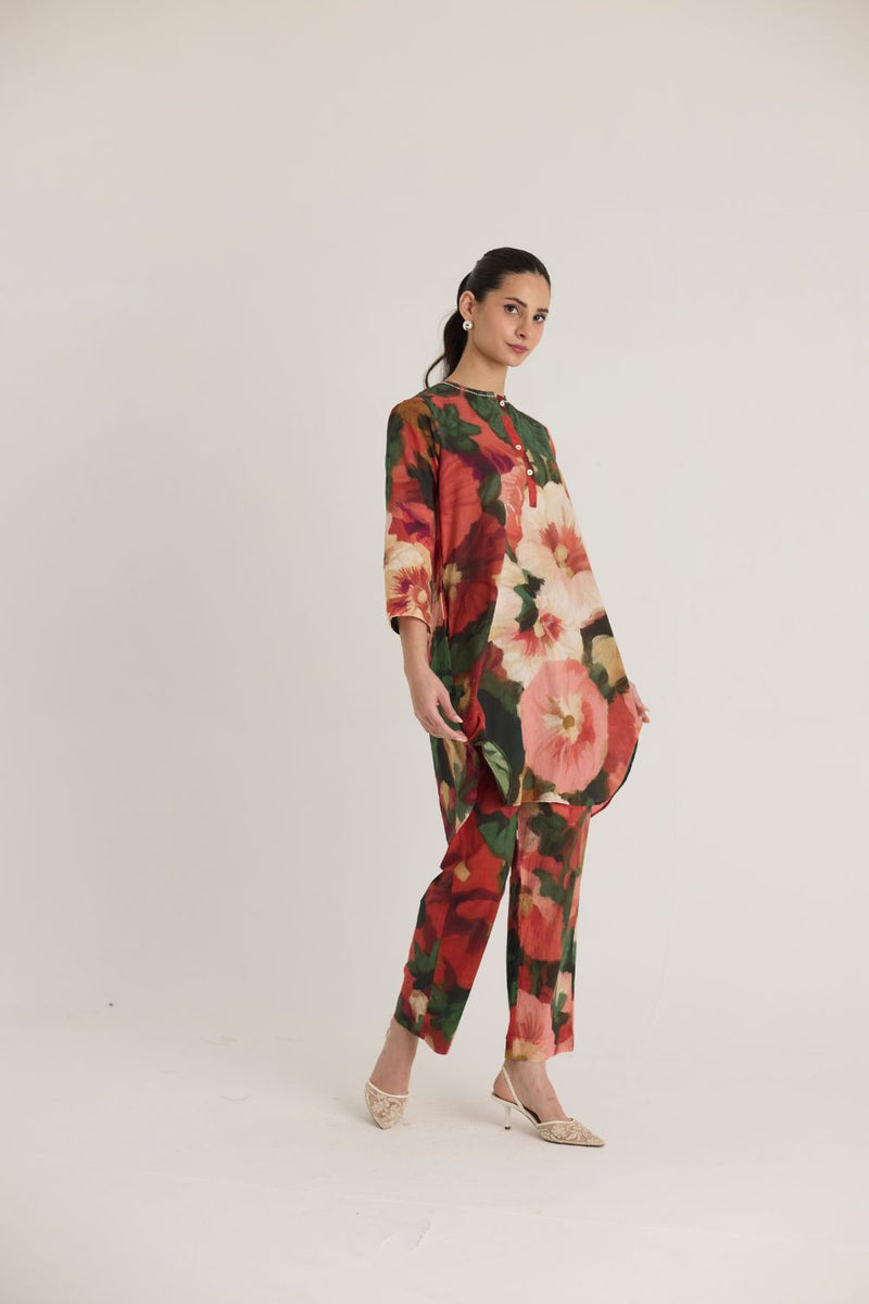SCARLETT SHORT KURTA SET cotton by Yam in multi color for women Worldwide