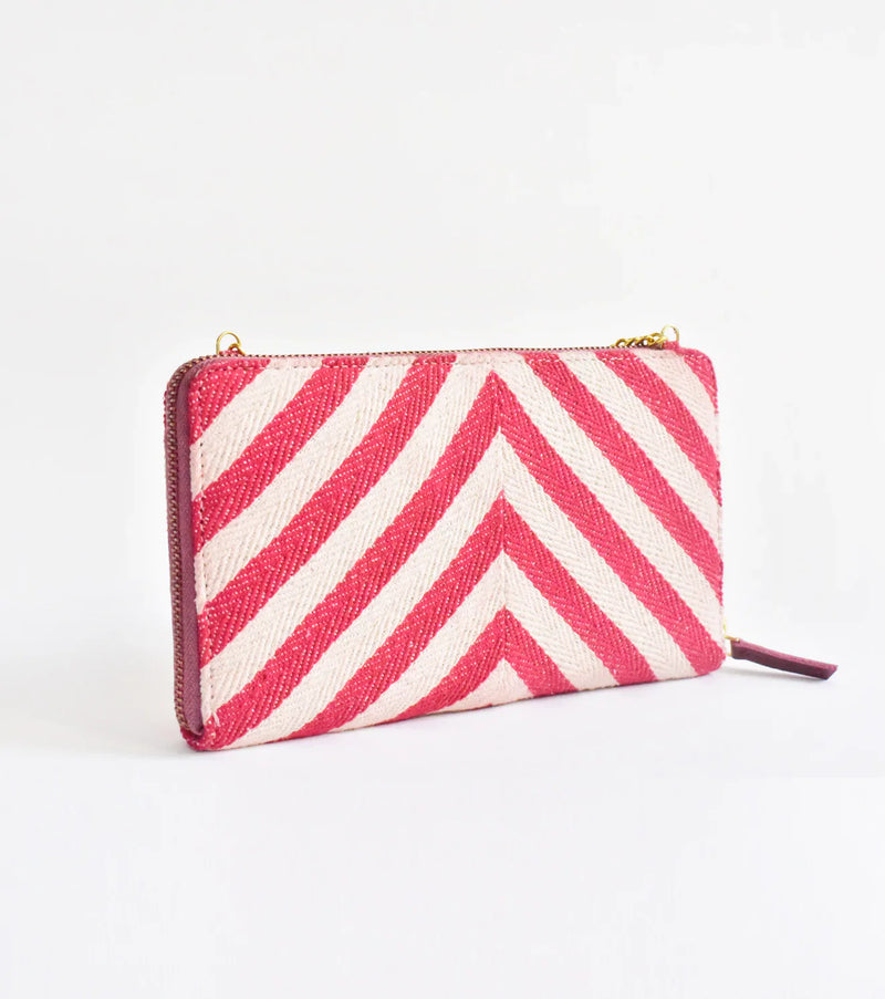 Stripe-it-red Clutch Bags by Khara Kapas for women Worldwide